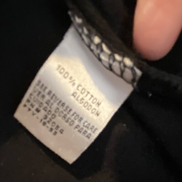 CAROLYN TAYLOR -- Black Top, 3/4 Sleeves, Faux Diamond (Rhinestone) Monogram "D" - Picture 15 of 15